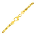 3.5mm 10k Yellow Gold Solid Diamond Cut Rope Bracelet by Avera Group