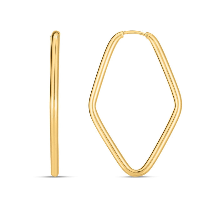 14k Yellow Gold Endless Marquise Hoops by Avera Group