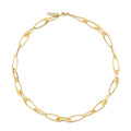 14K Yellow Gold Italian Oval Links Necklace by Avera Group