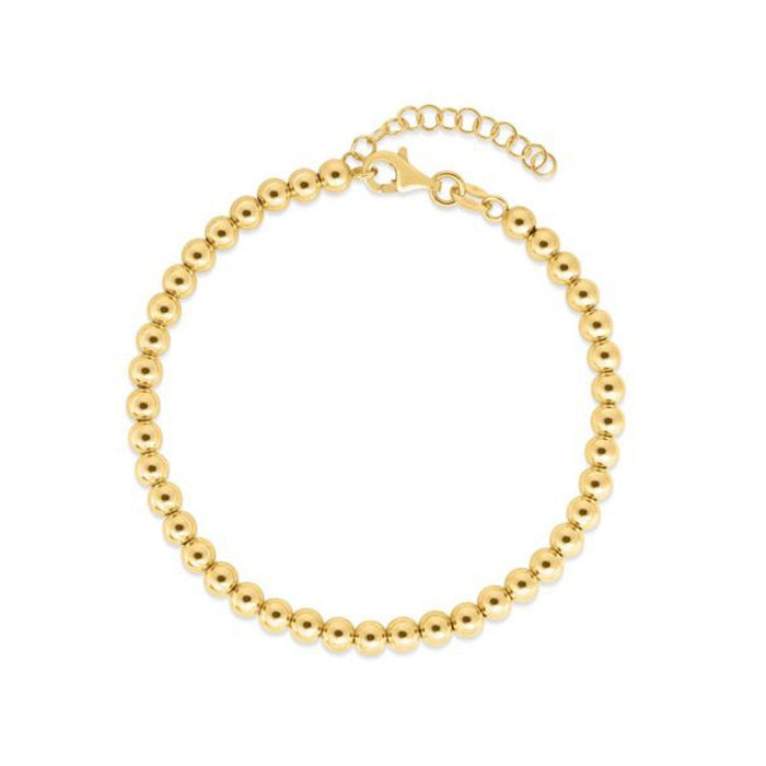 14k Yellow Gold Bead Chain Necklace(4mm) by Avera Group
