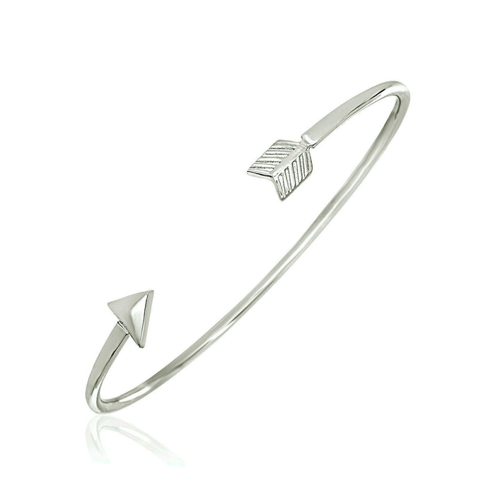 Sterling Silver Polished Arrow Cuff Bangle (3.00 mm) by Avera Group