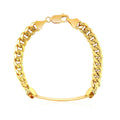 14k Yellow Gold Mens ID Cuban Chain Bracelet (8.00 mm) by Avera Group