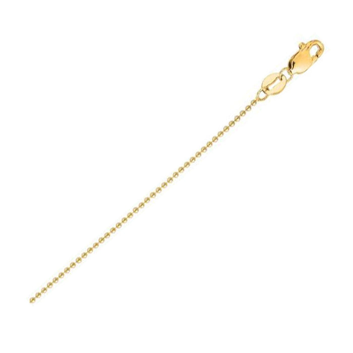 18k Yellow Gold Bead Chain (2.50 mm) by Avera Group