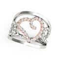 Heart Motif Filigree Style Diamond Ring in 14k White And Rose Gold (1/4 cttw) by Bids.com