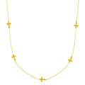 14k Yellow Gold Chain Necklace with Cross Stations by Avera Group