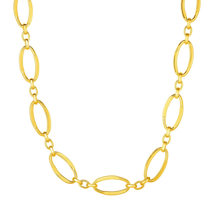 14k Yellow Gold Necklace with Polished Oval Links by Avera Group