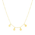 14k Yellow Gold Love Necklace with Circle Drops by Avera Group