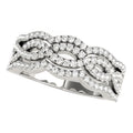 Diamond Studded Ring with Four Curves in 14k White Gold (5/8 cttw) by Bids.com