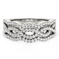 Diamond Studded Ring with Four Curves in 14k White Gold (5/8 cttw) by Bids.com