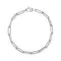 14K White Gold Bold Paperclip Chain Bracelet by Avera Group