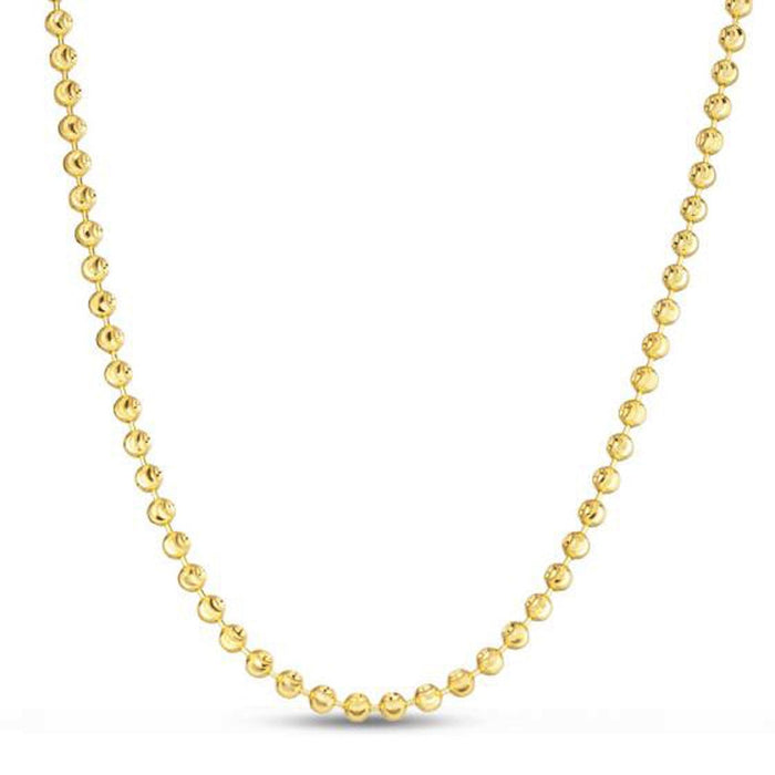 Moon Cut Bead Chain in 14k Yellow Gold (4.0 mm) by Avera Group