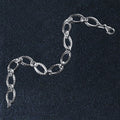 Textured Oval Link Bracelet in 14k White Gold (8.60 mm) by Avera Group