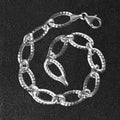 Textured Oval Link Bracelet in 14k White Gold (8.60 mm) by Avera Group