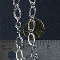 Textured Oval Link Bracelet in 14k White Gold (8.60 mm) by Avera Group