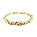 14k Yellow Gold Semi Solid Miami Cuban Bracelet (7.20 mm) by Avera Group