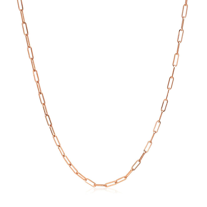 14k Rose Gold Adjustable Paperclip Chain 1.5mm by Avera Group