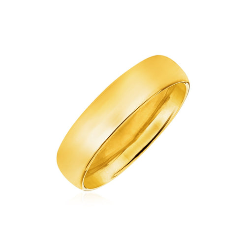 14k Yellow Gold 6mm Comfort Fit Wedding Band by Avera Group
