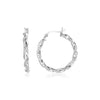 Sterling Silver Round Twisted Hoop Earrings