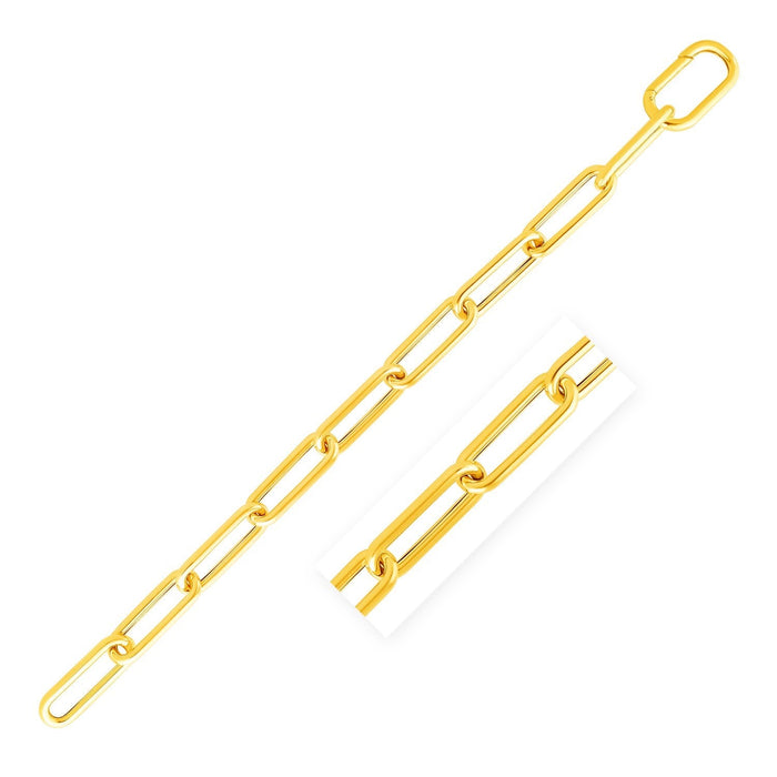 14k Yellow Gold Rounded Paperclip Chain Necklace by Avera Group