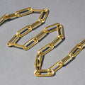 14k Yellow Gold Rounded Paperclip Chain Necklace by Avera Group