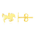 14K Yellow Gold Horse Earrings by Bids.com