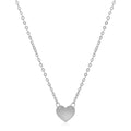 14k White Gold Polished Mini Heart Necklace by Avera Group