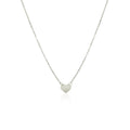 14k White Gold Polished Mini Heart Necklace by Avera Group