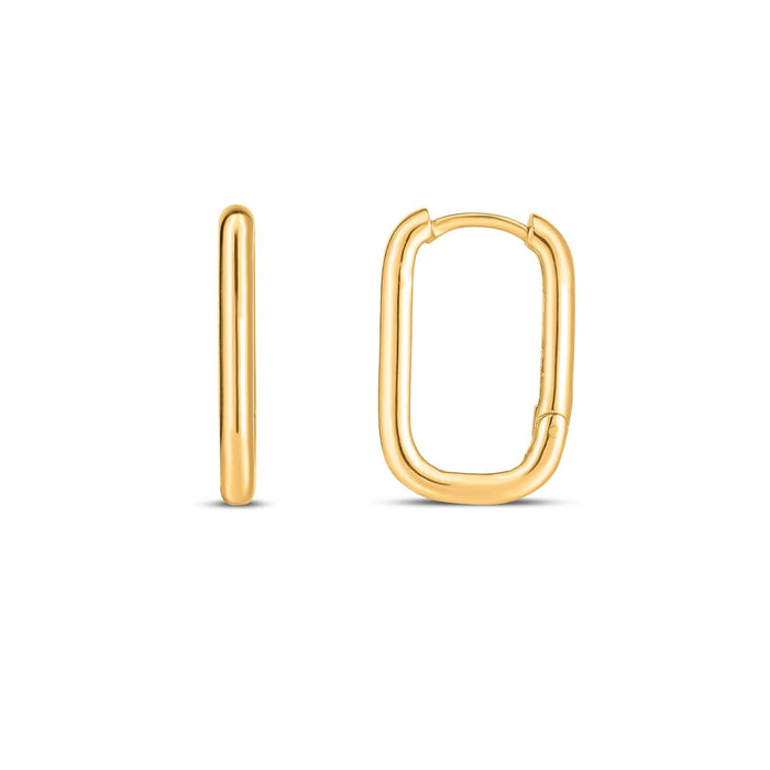 14k Yellow Gold Large Paperclip Huggies by Avera Group