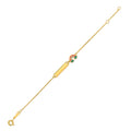 14k Yellow Gold Rainbow Childrens Bracelet by Avera Group