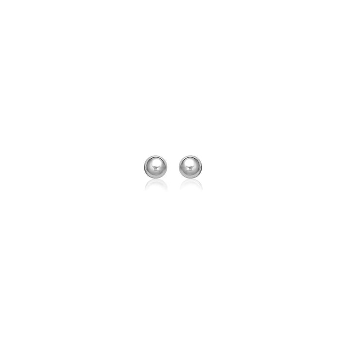 14k White Gold Spherical Stud Earrings (3mm) by Avera Group