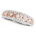 14k White And Rose Gold Infinity Diamond Band (3/8 cttw) by Bids.com