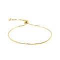 14k Yellow Gold Adjustable Lariat Style Heart Motif Bracelet by Avera Group