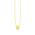 14k Yellow Gold Polished Four Leaf Clover Necklace with Diamond by Avera Group
