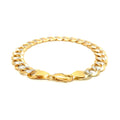 14k Two Tone Gold Pave Curb Bracelet (9.70 mm) by Avera Group