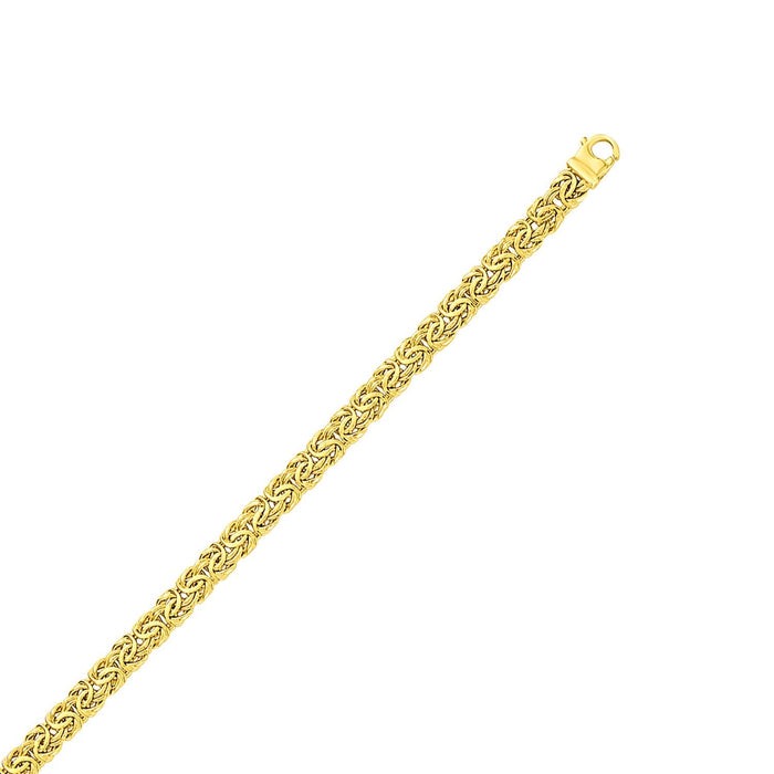 10k Yellow Gold Byzantine Design Chain Bracelet (7.00 mm) by Avera Group