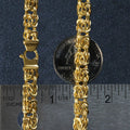 10k Yellow Gold Byzantine Design Chain Bracelet (7.00 mm) by Avera Group
