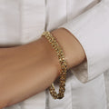 10k Yellow Gold Byzantine Design Chain Bracelet (7.00 mm) by Avera Group