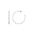 Sterling Silver Hoop Earrings with Round and Marquise Cubic Zirconias by Avera Group