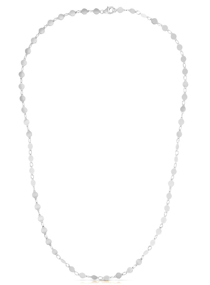 14k White Gold Necklace with Polished Circles by Avera Group