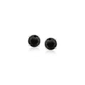 14k White Gold Stud Earrings with Black Faceted Cubic Zirconia(5mm) by Avera Group