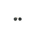 14k White Gold Stud Earrings with Black Faceted Cubic Zirconia(5mm) by Avera Group