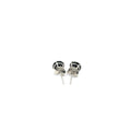 14k White Gold Stud Earrings with Black Faceted Cubic Zirconia(5mm) by Avera Group