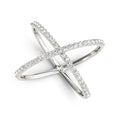 14k White Gold X Style Thin Ring with Diamonds (1/2 cttw) by Bids.com