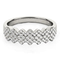 Diamond Studded Wide Multi-Diagonal Pattern Ring in 14k White Gold (5/8 cttw) by Bids.com