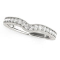 14k White Gold Bead Border Curved Diamond Wedding Band (1/4 cttw) by Bids.com