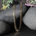 4.7 mm 14k Two Tone Gold Pave Curb Chain by Avera Group