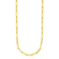 14k Yellow Gold Textured Paperclip Chain (3.5mm) by Avera Group