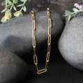 14k Yellow Gold Textured Paperclip Chain (3.5mm) by Avera Group