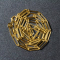 14k Yellow Gold Textured Paperclip Chain (3.5mm) by Avera Group