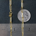 14k Yellow Gold Textured Paperclip Chain (3.5mm) by Avera Group